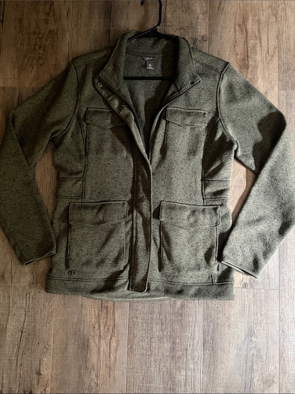 Womens Olive Green Utility Fleece Jacket